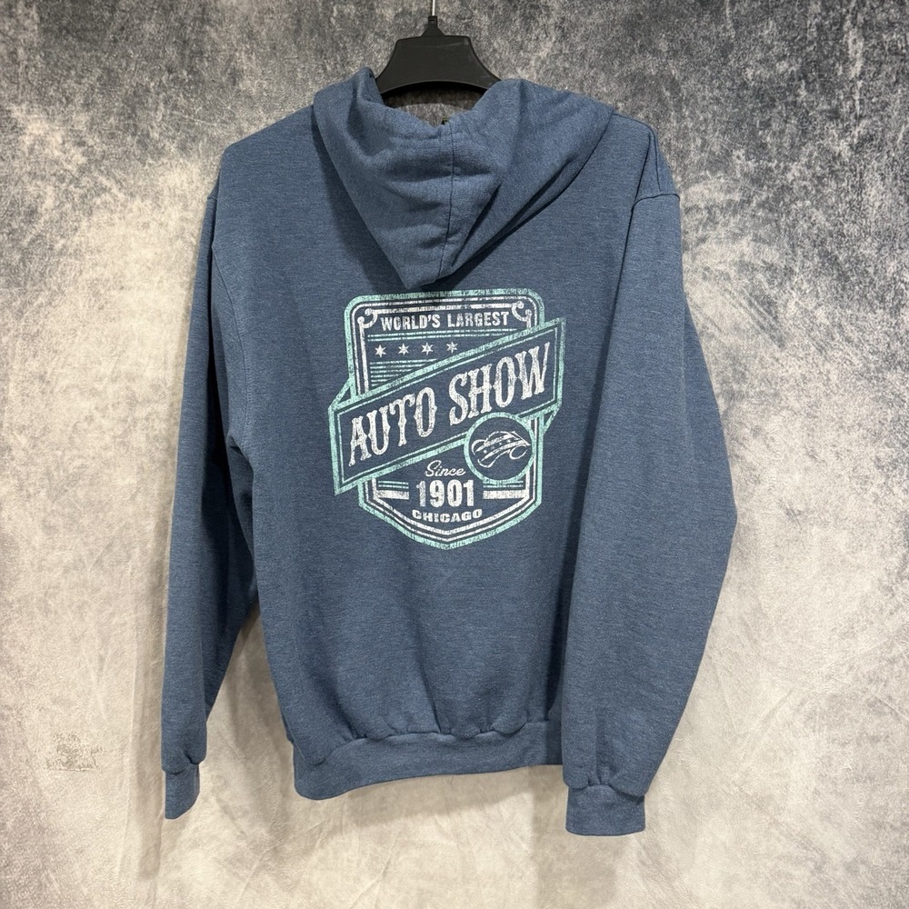 Chicago Auto Show Tultex Hoodie Adult M Blue Full Zip World’s Largest 1901
